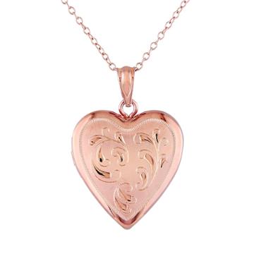 Stella Grace Pink Rhodium-plated Sterling Silver Filigree Heart Locket Necklace, Women's, Size: 18
