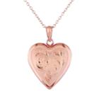 Stella Grace Pink Rhodium-plated Sterling Silver Filigree Heart Locket Necklace, Women's, Size: 18