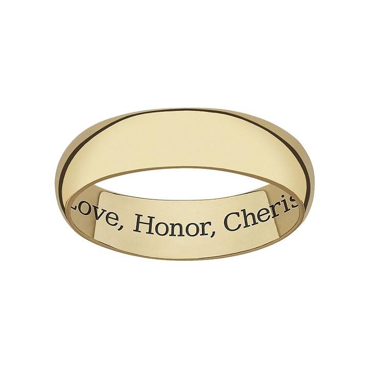 Sweet Sentiments 18k Gold Over Sterling Silver Wedding Band, Women's, Size: 11, Yellow