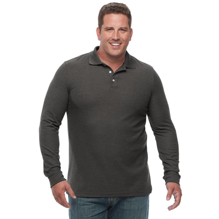 Big & Tall Croft & Barrow&reg; Classic-fit Stretch Performance Pique Polo, Men's, Size: L Tall, Dark Grey