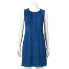 Women's Apt. 9&reg; Studded Faux-suede Fit & Flare Dress, Size: 2, Turquoise/blue (turq/aqua)