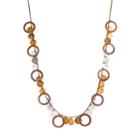 Mudd&reg; Tri-tone Disc Charm Necklace, Women's, Multicolor