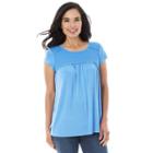 Women's Ab Studio Eyelet Swing Tee, Size: Small, Med Blue