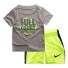 Baby Boy Nike Full Court Awesome Graphic Tee & Shorts Set, Size: 12 Months, Grey