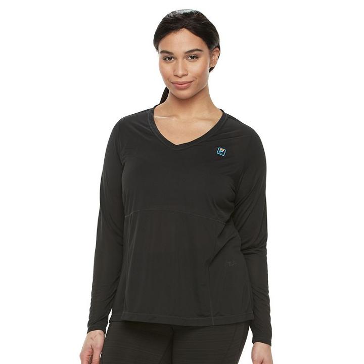 Plus Size Fila Sport&reg; Core Long Sleeve Tee, Women's, Size: 1xl, Black