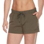Petite Tek Gear&reg; Woven Beach Shorts, Women's, Size: S Petite, Dark Green