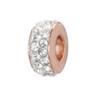 Individuality Beads 14k Rose Gold Over Silver Crystal Bead, Women's, White