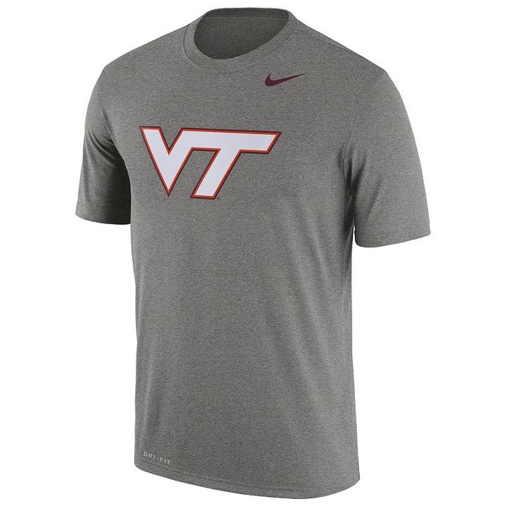 Men's Nike Virginia Tech Hokies Legend Dri-fit Tee, Size: Large, Med Grey