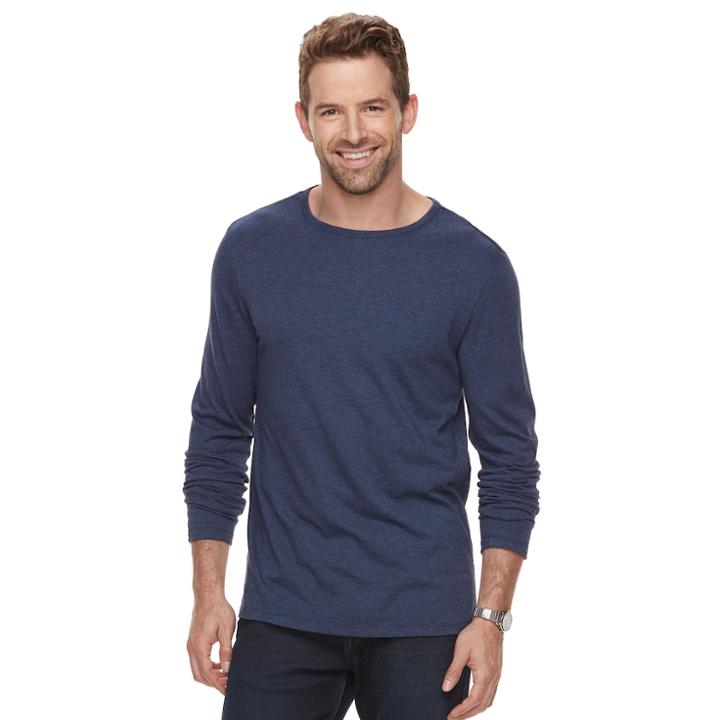 Men's Marc Anthony Luxury Slim-fit Modal Tee, Size: Medium, Blue (navy)