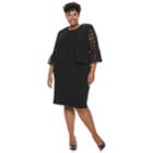 Plus Size Maya Brooke Embellished Sheath Dress & Lace Jacket Set, Women's, Size: 22 W, Black