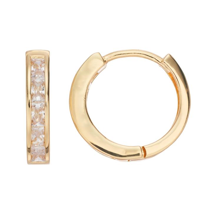 Dana Buchman Simulated Crystal Hoop Earrings, Women's, Gold