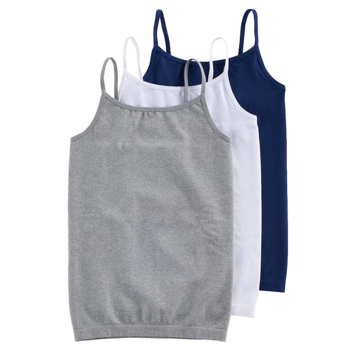 Girls 7-16 So&reg; 3-pk. Cami Tank Tops, Size: Small, Navy Gray White