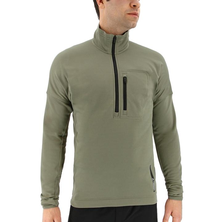 Men's Adidas Outdoor Terrex Tivid Half-zip Polarfleece Jacket, Size: Medium, Med Green