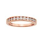 14k Rose Gold 1/2 Carat T.w. Igl Certified Diamond Anniversary Ring, Women's, Size: 5, White