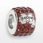 Logoart Mississippi State Bulldogs Sterling Silver Crystal Logo Bead - Made With Swarovski Crystals, Women's, Red
