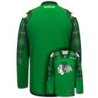 Men's Reebok Chicago Blackhawks Saint Patrick's Day Tartan Plaid Jersey, Size: Xxl, Green