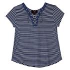 Girls 7-16 Iz Amy Byer Short Sleeve Lace-up Swing Tee, Size: Small, Blue