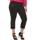 Plus Size Jennifer Lopez Zipper Accent Capris, Women's, Size: 18 W, Black