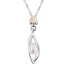 Black Hills Gold Tri-tone Freshwater Cultured Pearl Pendant Necklace In Sterling Silver, Women's, Size: 18, Grey