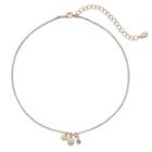 Lc Lauren Conrad Textured Disc, Simulated Crystal & Bead Pink Choker Necklace, Women's