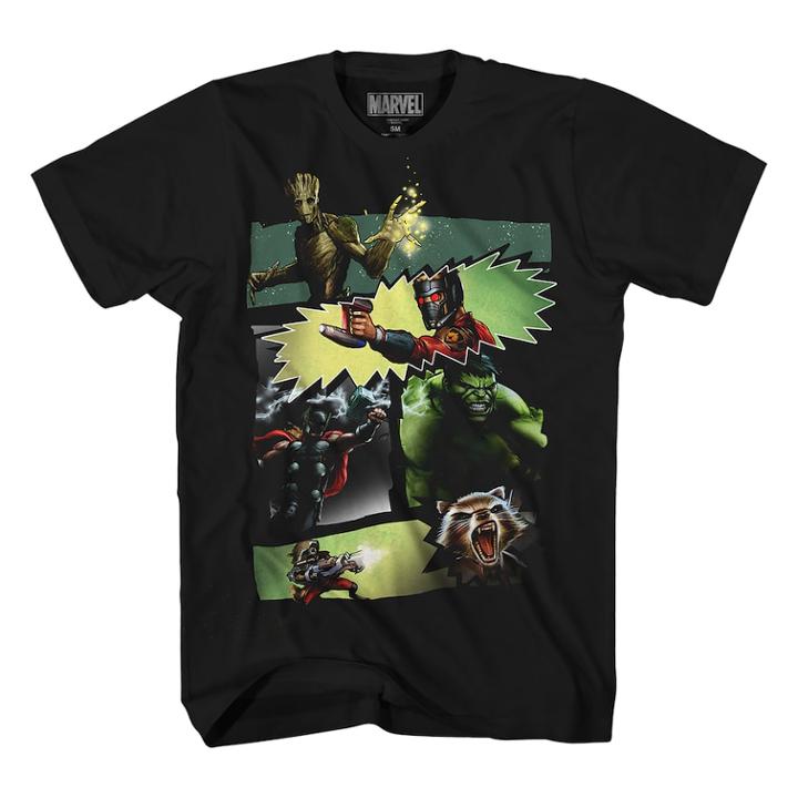 Boys 8-20 Marvel Comics Heroes Tee, Size: Large, Black