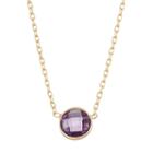 10k Gold Amethyst Circle Pendant Necklace, Women's, Size: 17, Purple