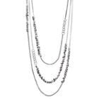 Simply Vera Vera Wang Two Tone Shaky Disc & Circle Link Layered Necklace, Women's, Black