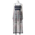 Juniors' Trixxi Print Smocked Maxi Dress, Girl's, Size: Large, Blue (navy)