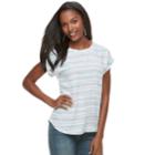 Women's Apt. 9&reg; Mixed-media Crepe Tee, Size: Xl, Natural