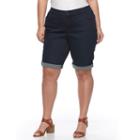 Plus Size Croft & Barrow&reg; Bermuda Jean Shorts, Women's, Size: 20 W, Multicolor