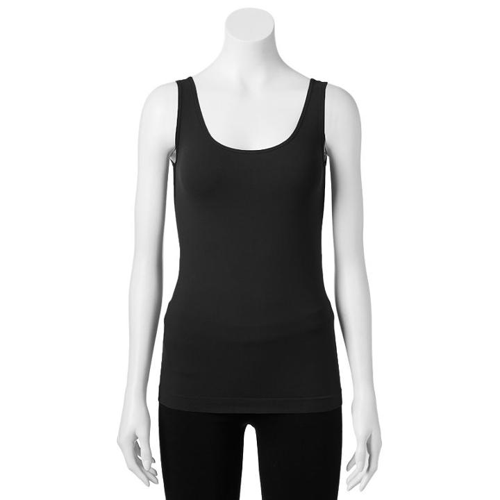 Petite Apt. 9&reg; Seamless Scoopneck Tank, Women's, Size: Ps/pm, Black