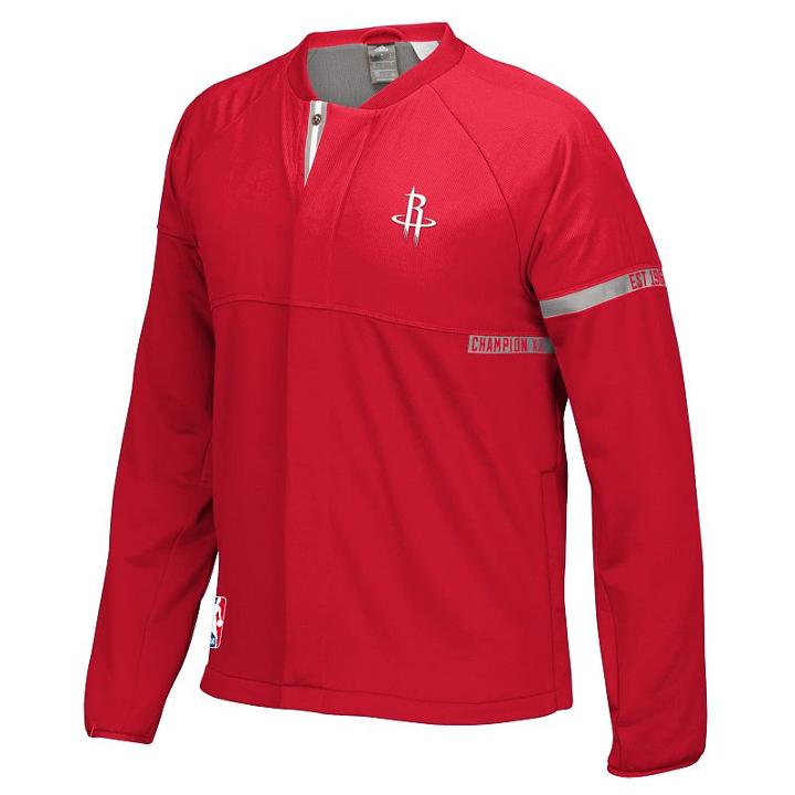 Men's Adidas Houston Rockets On-court Henley Jacket, Size: Xl, Red