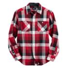 Boys 4-20 Chaps Plaid Flannel Button-down Shirt, Size: 14-16, Med Red