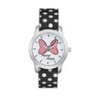 Disney's Minnie Mouse Bow Women's Polka Dot Reversible Watch, Black