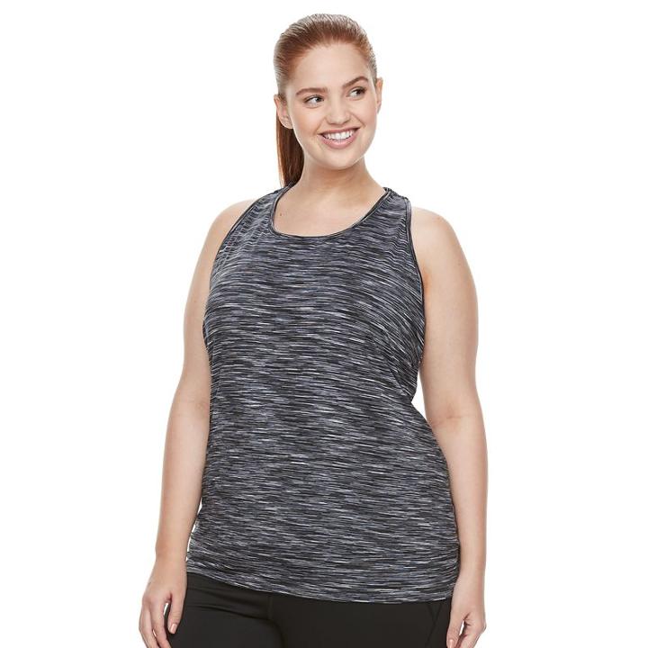 Plus Size Tek Gear&reg; Space-dye Banded-bottom Performance Tank, Women's, Size: 3xl, Turquoise/blue (turq/aqua)