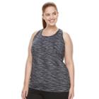 Plus Size Tek Gear&reg; Space-dye Banded-bottom Performance Tank, Women's, Size: 3xl, Turquoise/blue (turq/aqua)