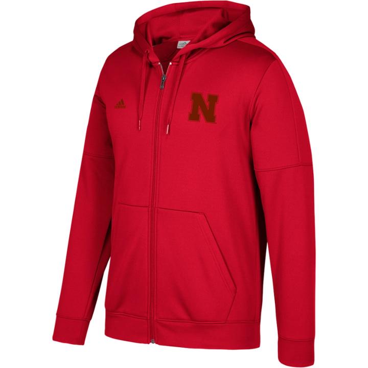 Men's Adidas Nebraska Cornhuskers Tonal Team Logo Climawarm Hoodie, Size: Xl, Red