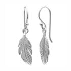 Primrose Sterling Silver Feather Drop Earrings, Women's