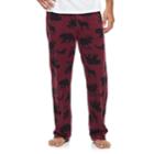 Men's 2-pack Patterned And Solid Microfleece Lounge Pants, Size: Large, Dark Red
