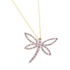 Diamond Fascination 14k Gold Dragonfly Pendant, Women's, Size: 18, White