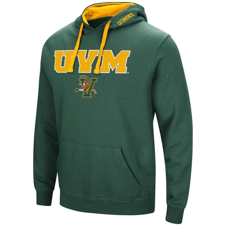 Men's Vermont Catamounts Pullover Fleece Hoodie, Size: Large, Dark Green