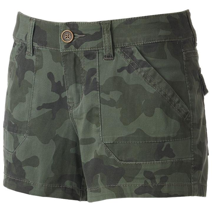 Juniors' Unionbay Drew Twill Camo Shorts, Girl's, Size: 11, Green Oth