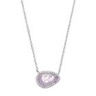 Sterling Silver Ice Cubic Zirconia Halo Necklace, Women's, Size: 26, Pink