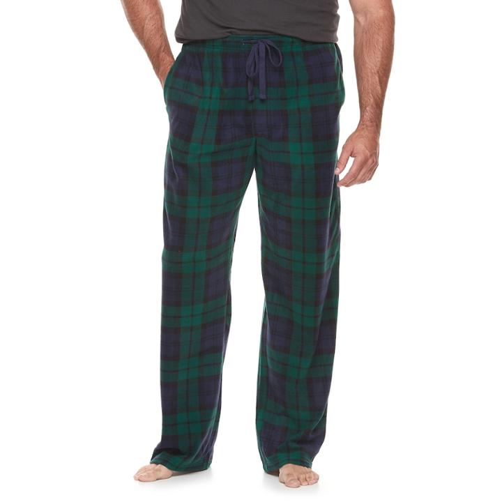 Big & Tall Croft & Barrow&reg; Patterned Microfleece Lounge Pants, Men's, Size: 3xb, Dark Blue