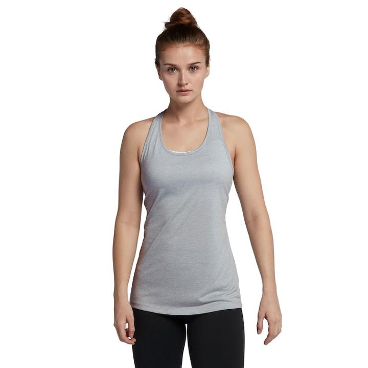 Women's Nike Dry Training Racerback Tank, Size: Small, Grey (charcoal)
