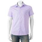Men's Apt. 9&reg; Slim-fit Patterned Stretch Button-down Shirt, Size: Large Slim, Purple