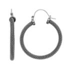 Simply Vera Vera Wang Mesh Chain Nickel Free Hoop Earrings, Women's, Black