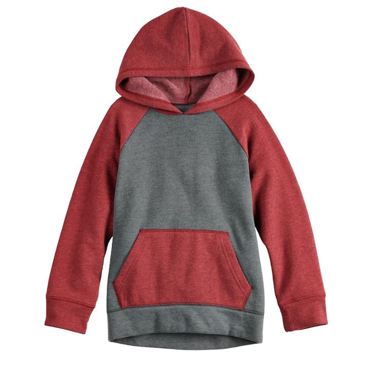 Boys 4-12 Jumping Beans&reg; Raglan Softest Fleece Pullover Hoodie, Size: 10, Med Grey