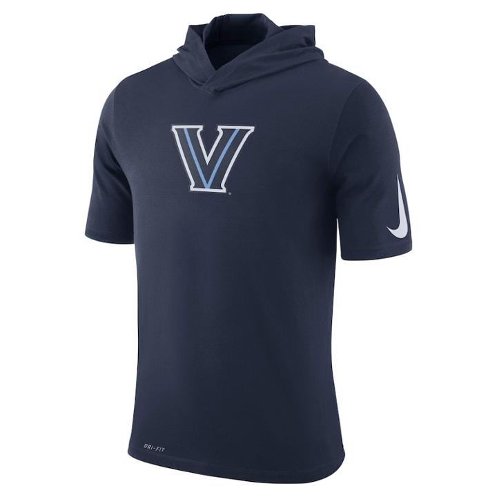 Men's Nike Villanova Wildcats Dri-fit Basketball Hooded Tee, Size: Xl, Blue (navy)