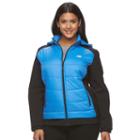 Plus Size New Balance Hooded Colorblock Mixed-media Jacket, Women's, Size: 1xl, Pink Ovrfl